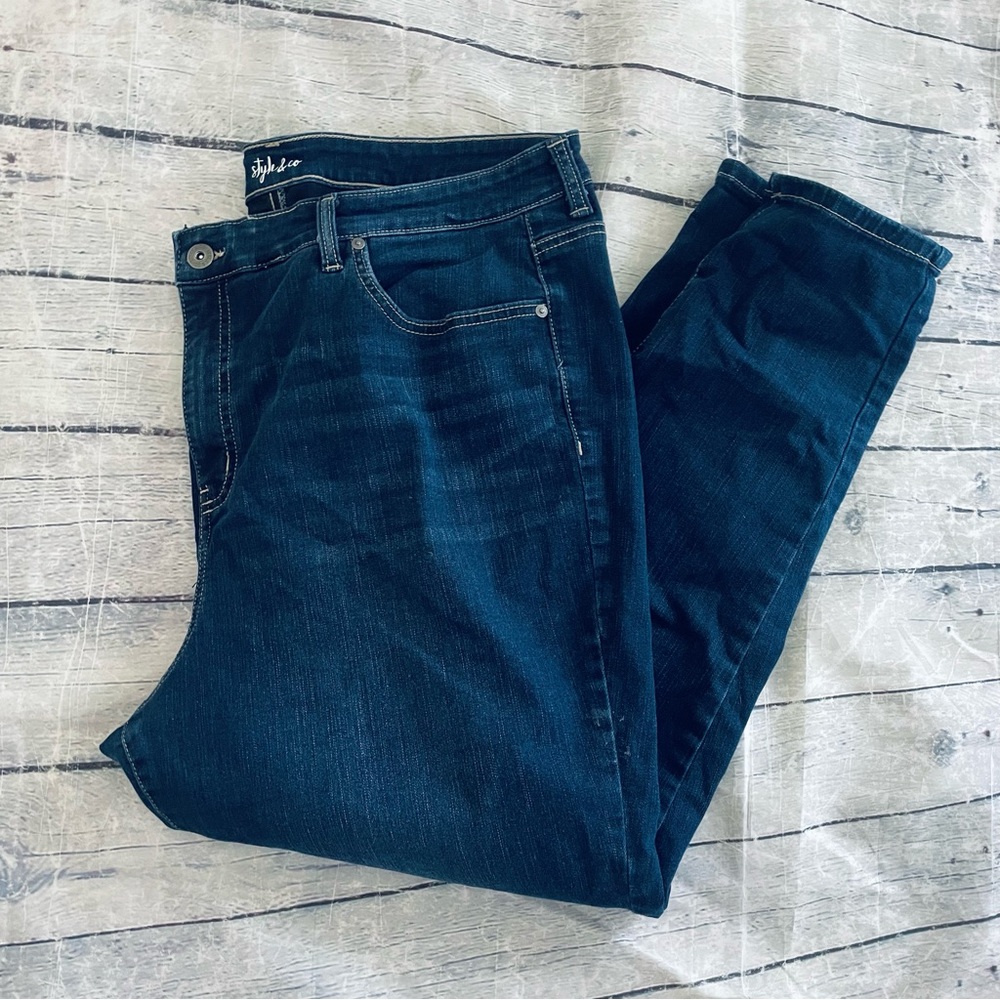 Style & Co. Plus Size blue Skinny Ankle jeans Poly/cotton/viscose/spandex 22W
